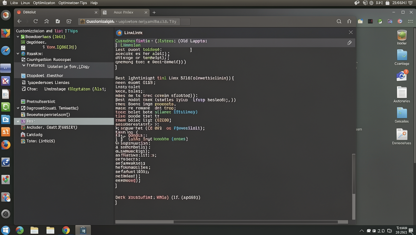 Customized Linux desktop showcasing lightweight design for old laptops.