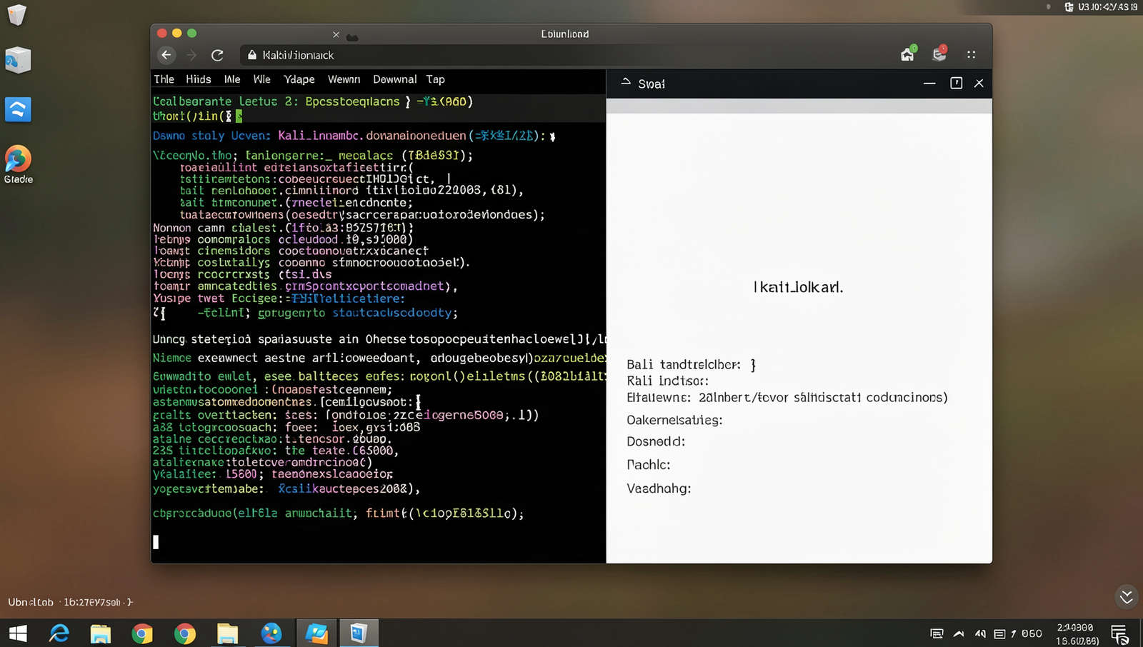Kali Linux download page displayed on a computer screen with realistic UI.