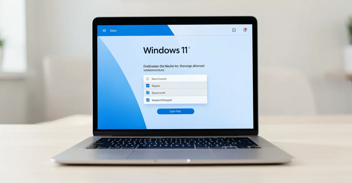 Featured image: Professional featured image for: How to Install Windows 11 on a Chromebook. Modern laptop showing Wi