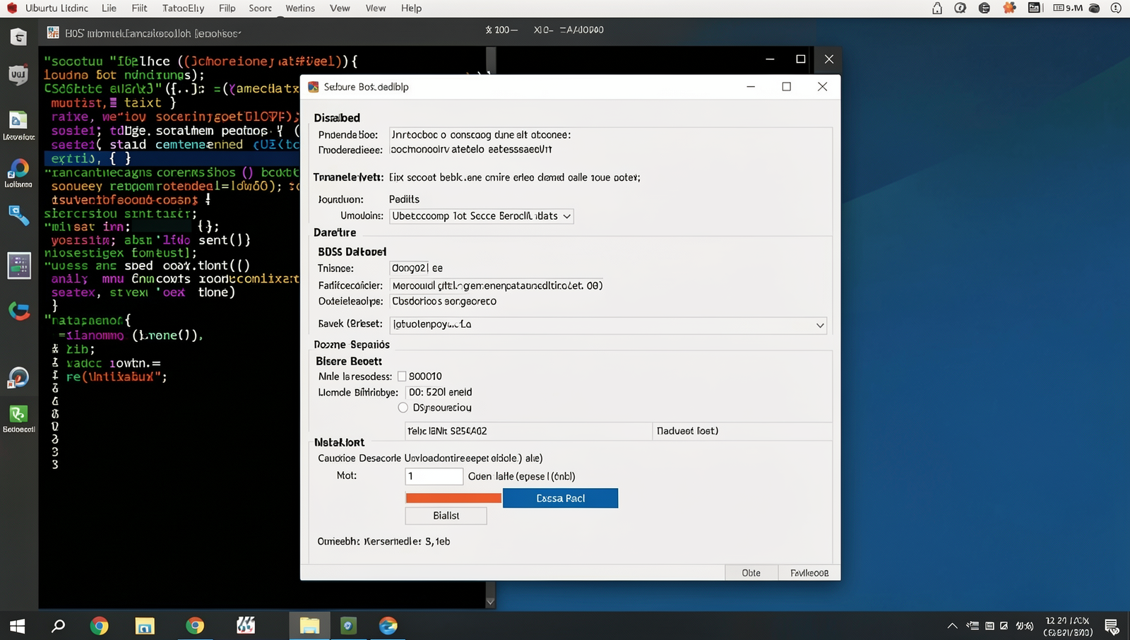 Screenshot of BIOS settings with Secure Boot disabled on a Linux desktop.