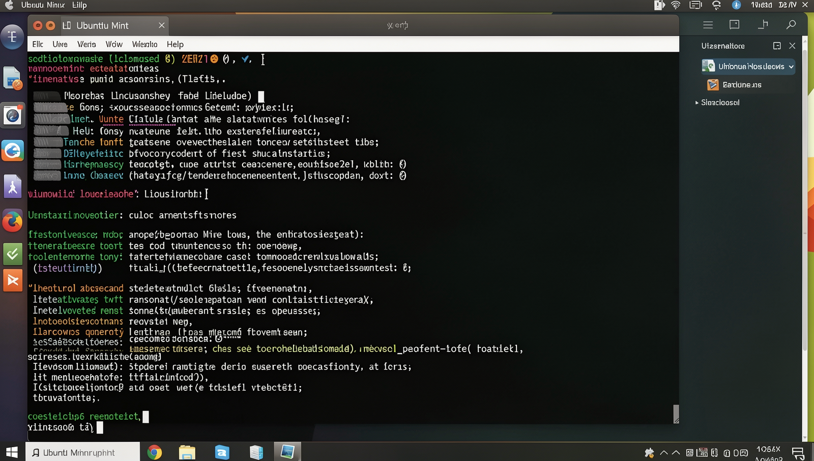 Photorealistic Linux Mint loading screen on a computer monitor with natural lighting.