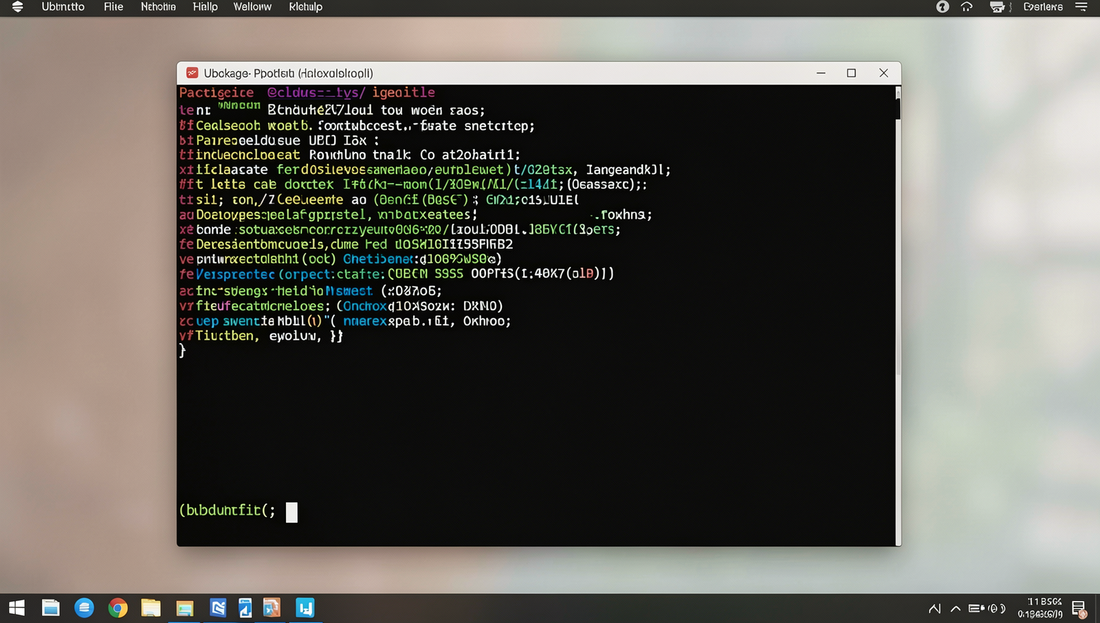 Realistic terminal screen displaying package update progress on a Linux desktop.