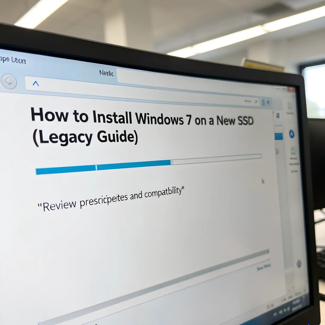 Step 1: Technical tutorial screenshot: Review prerequisites and compatibility for How to Install Windows 7 o