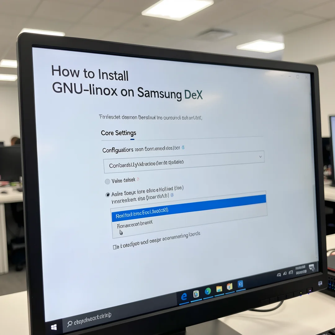 Step 3: Technical tutorial screenshot: Configure core settings for How to Install GNU/Linux on Samsung DeX,