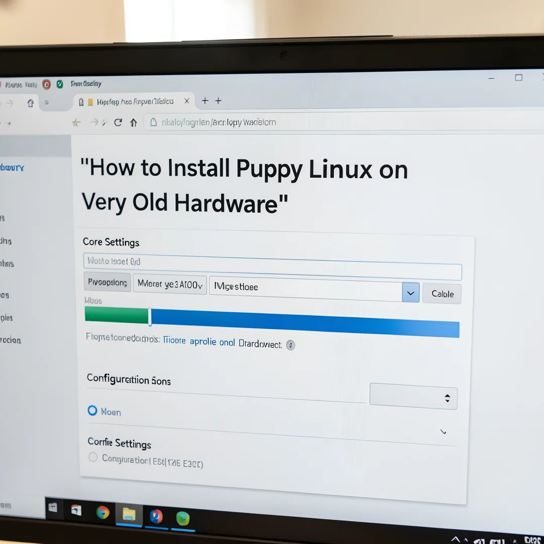 Step 3: Technical tutorial screenshot: Configure core settings for How to Install Puppy Linux on Very Old Ha