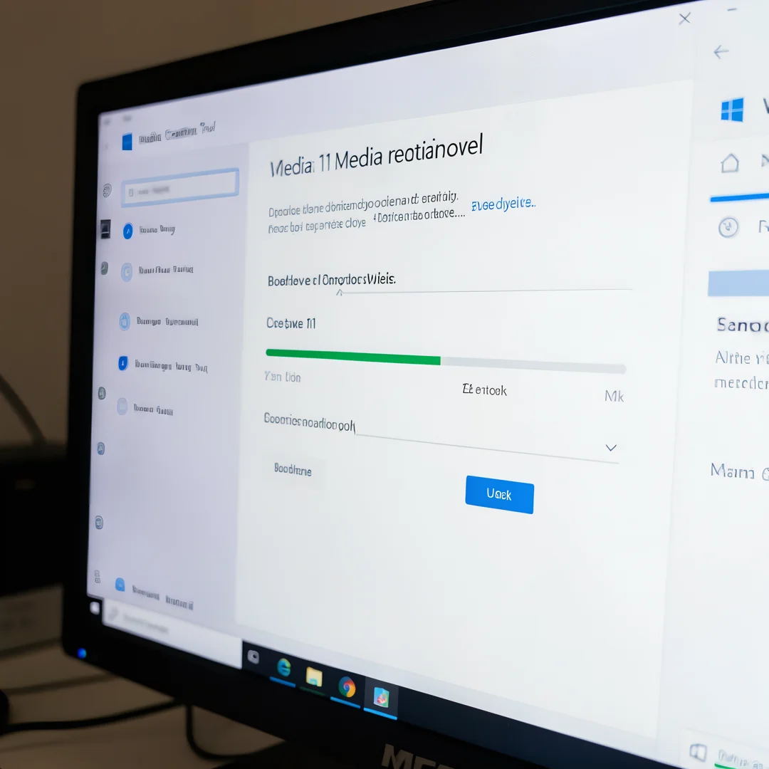 Step 3: Windows 11 Media Creation Tool creating bootable USB drive on a computer screen