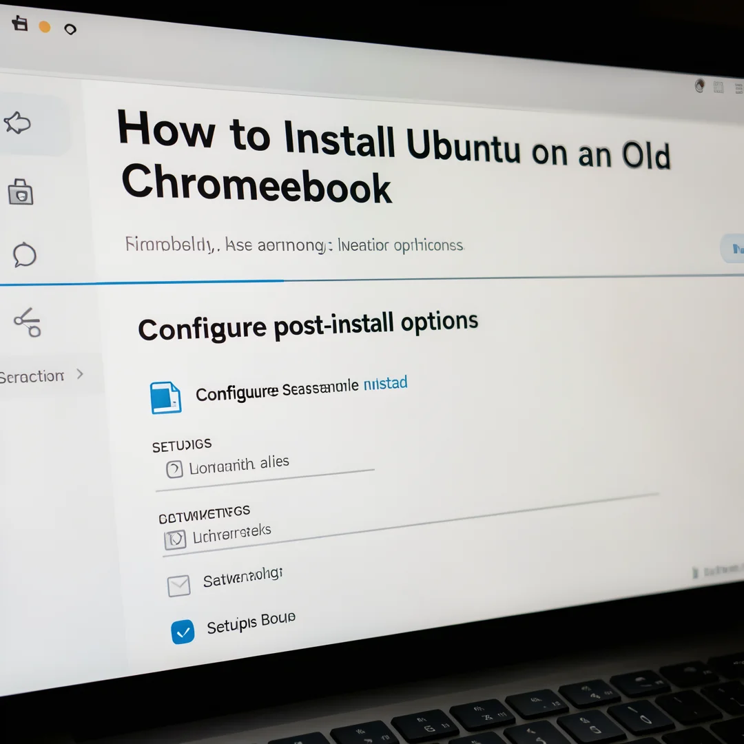 Step 6: Technical tutorial screenshot: Configure post-install options for How to Install Ubuntu on an Old Ch