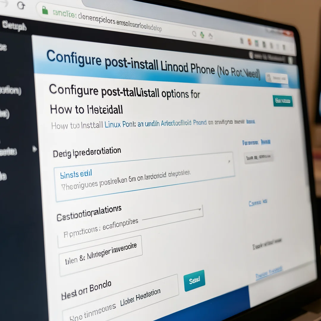 Step 6: Technical tutorial screenshot: Configure post-install options for How to Install Linux on an Android