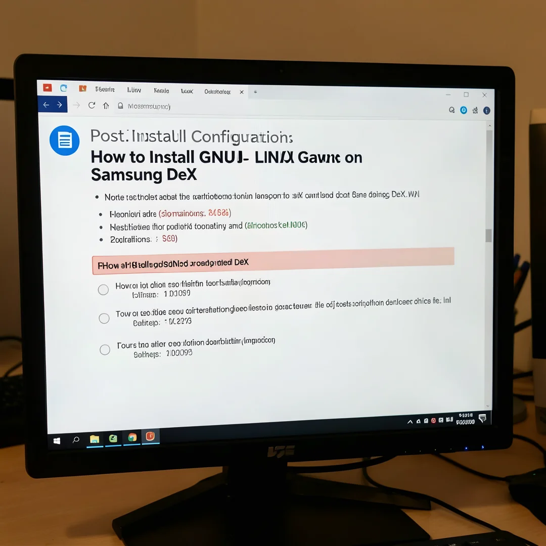 Step 6: Technical tutorial screenshot: Configure post-install options for How to Install GNU/Linux on Samsun