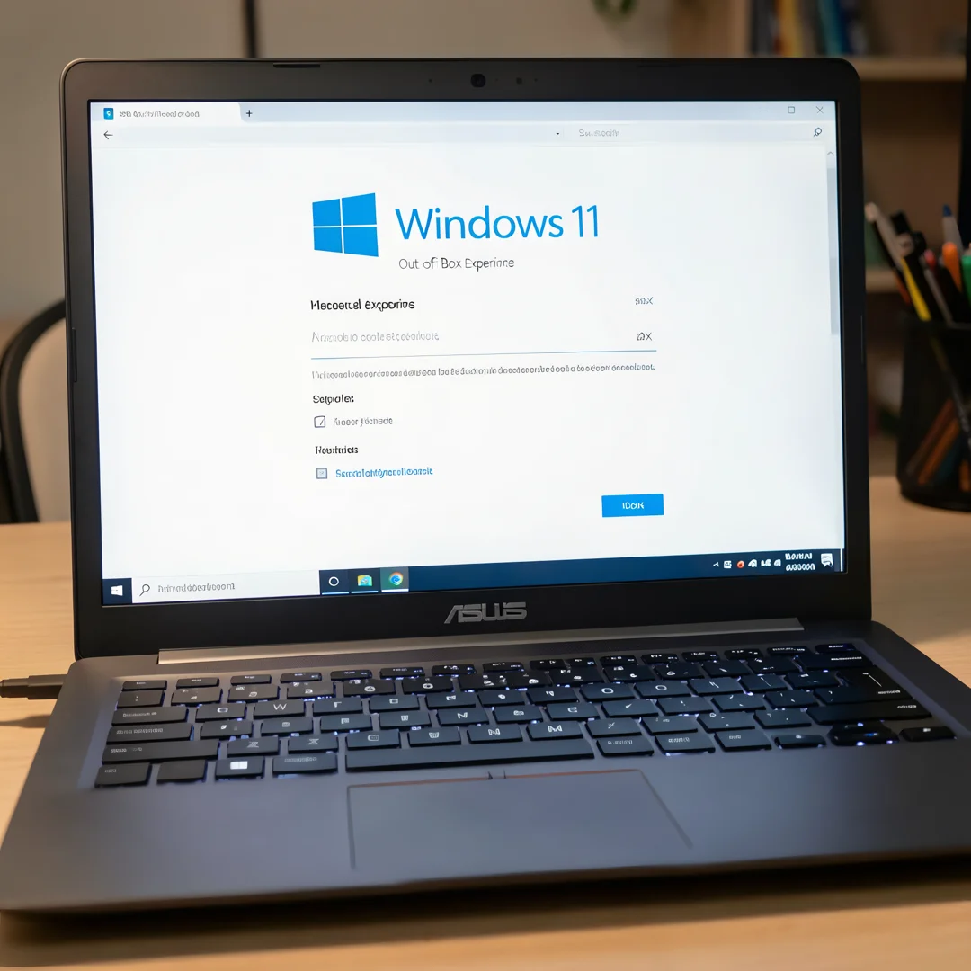 Step 6: Windows 11 out of box experience setup screen on ASUS laptop first boot